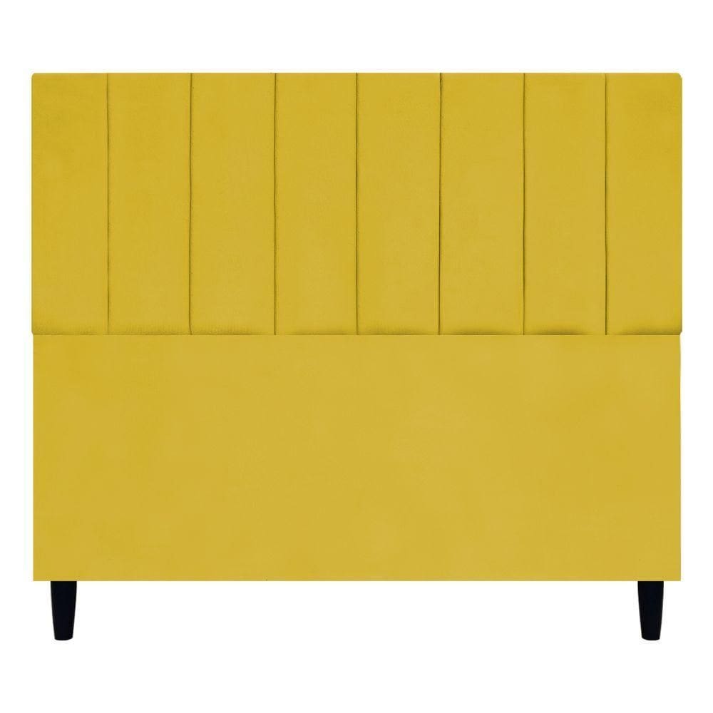 Cabeceira Para Cama De Casal 140 Cm Elen Suede Amarelo Suede