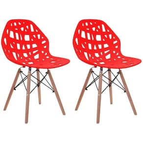 Kit 2 Cadeiras De Design Eames Akron Vermelho
