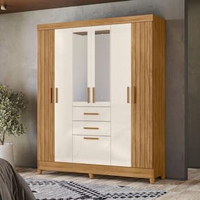 Guarda Roupa Moval Malta 7 Portas 2 Gavetas Freijo/off White