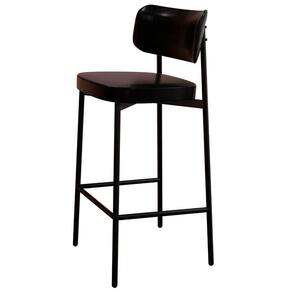 Banqueta Alta Bar Estofada Ella M25 Sintético Preto - Mpozenato