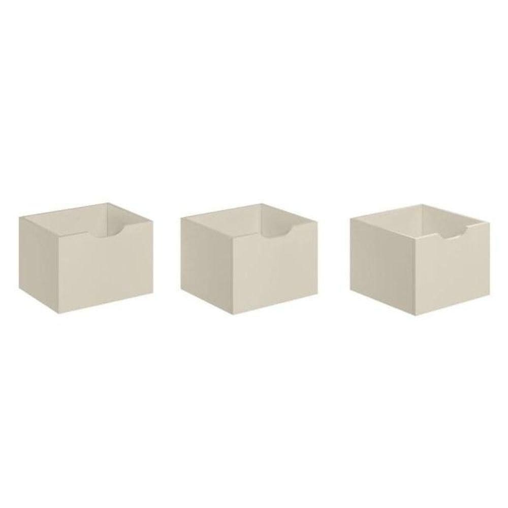 Kit 3 Gavetas Organizadoras Off White Fosco