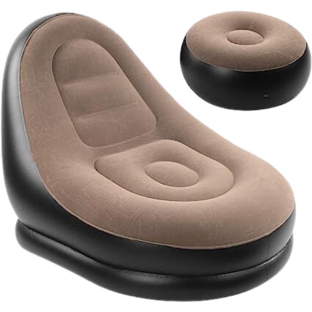 Poltrona Inflável Ultra Lounge Com Puff Sofá Preguiçoso