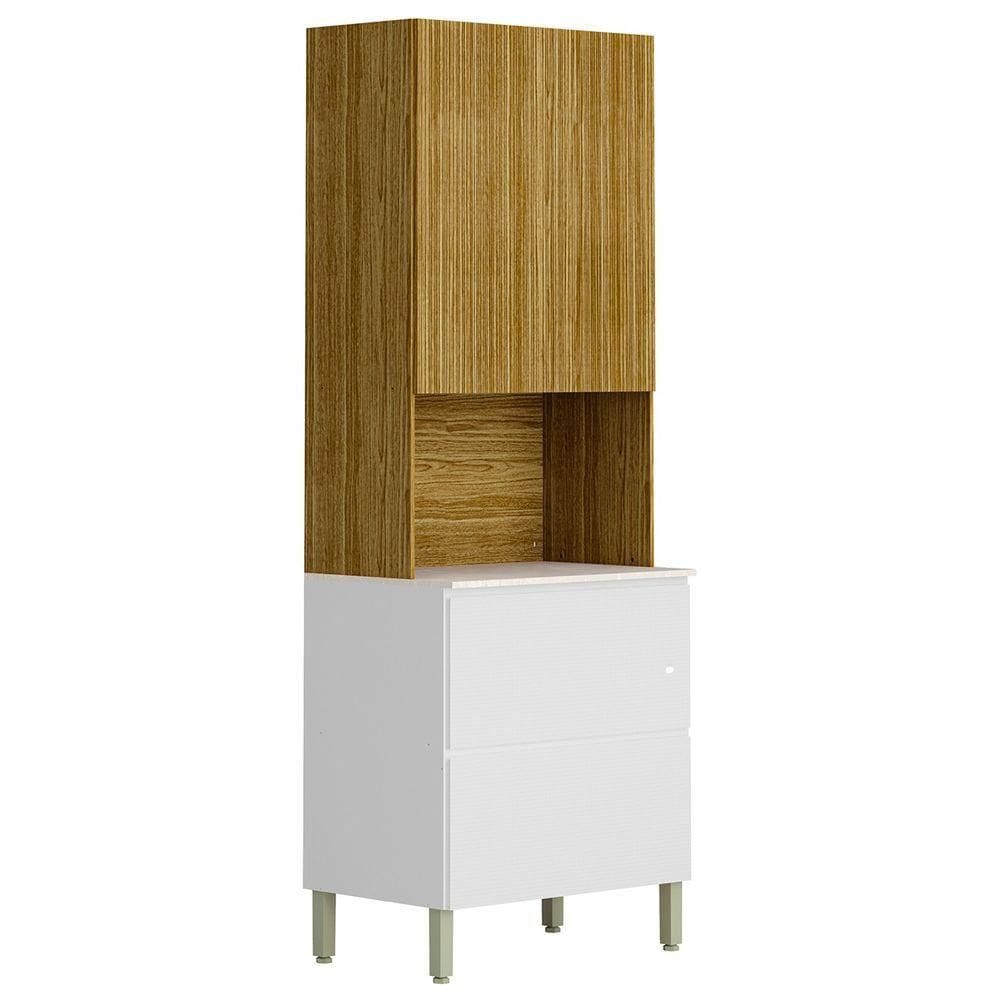 Paneleiro De Cozinha Torre Quente Minsk Z06 Branco/freijó - Mpozenato