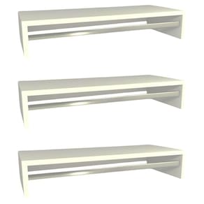Kit 3 Cabideiro De Parede Suspenso 80x25x11,5 Branco