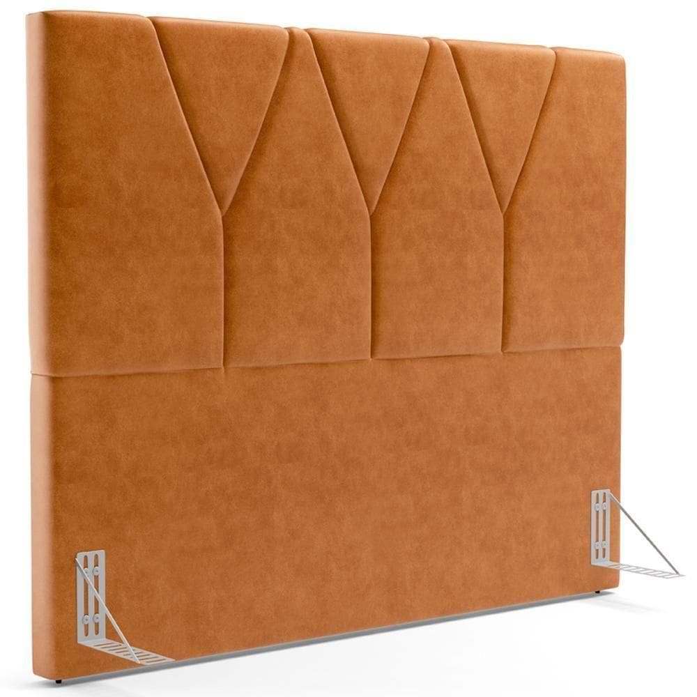 Cabeceira Cama Box Casal Casal 140 Cm Aurora W01 Couríssimo Canela - Lyam Decor