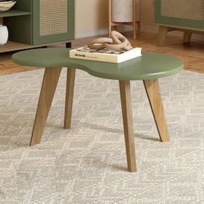 Mesa De Centro Mdf Tampo Curvo 91 Cm 4715 Menta Arly