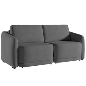 Sofá Cama Casal Para Sala 176cm Polska K04 Veludo Cinza Escuro - Mpozenato