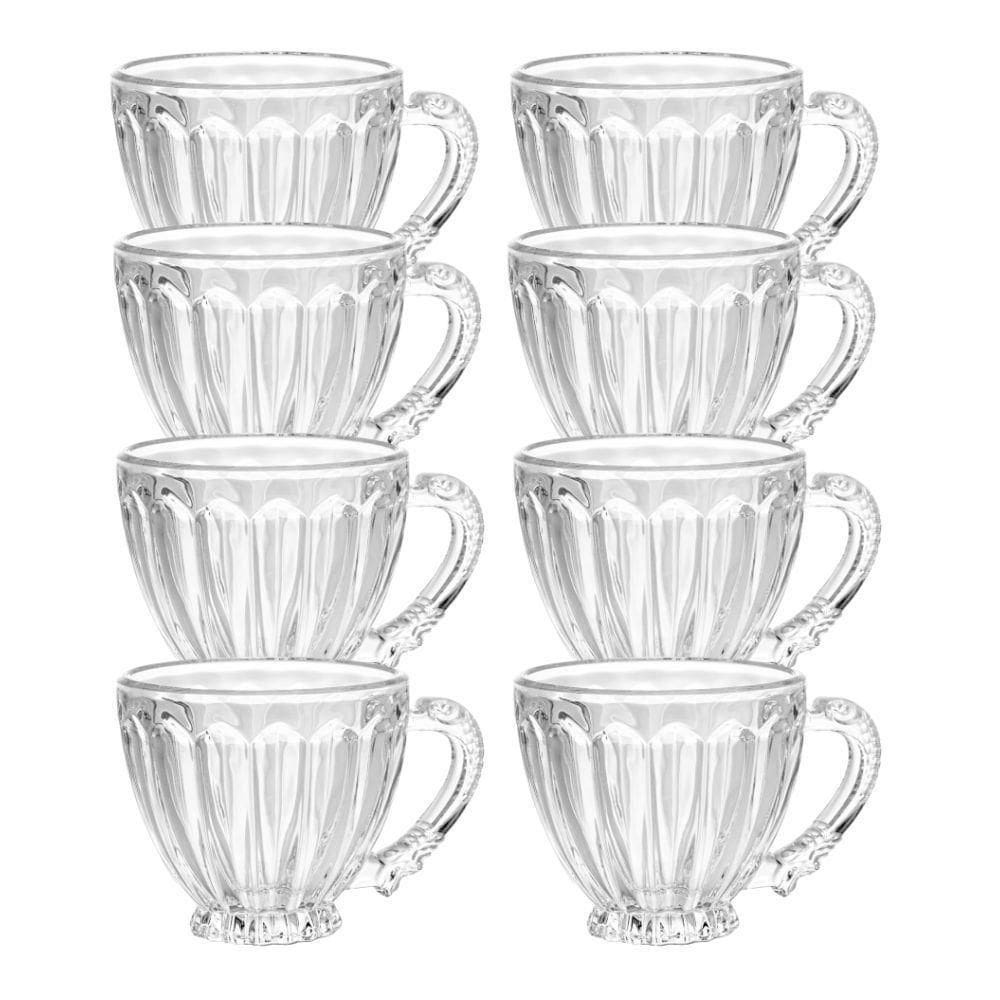 Jogo 8 XícarasDe Chá De Cristal Ecológico Café Imperial 200ml Lyor