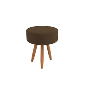 Puff Decorativo Redondo Sofisticado Sala De Estar Moderno Marrom