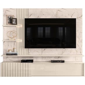 Painel Suspenso Para Tv 65 Polegadas Com 3 Portas Atenis Calacata/off White