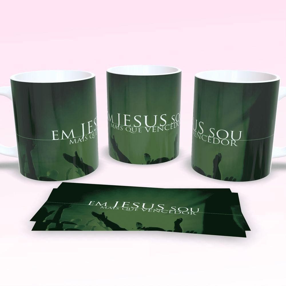 Caneca De Porcelana 325ml Decorada Frases Religiosas Estampa 17
