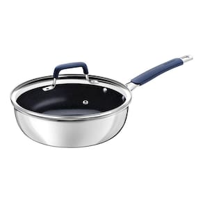 Frigideira Funda Tampa Tramontina Romagna Aço Inox Alumínio Cerâmico Black Stone 24 Cm 3,1 L Tramontina
