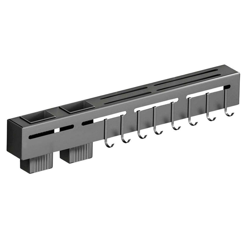 Suporte Organizador De Pendurar Utensílios Cozinha Metal Cinza