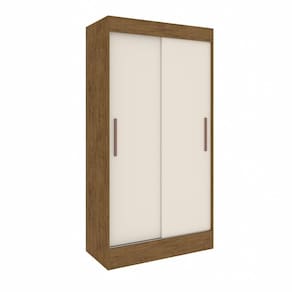 Guarda Roupa Lyon 2 Portas 2 Gavetas Off White Nogueira Doripel