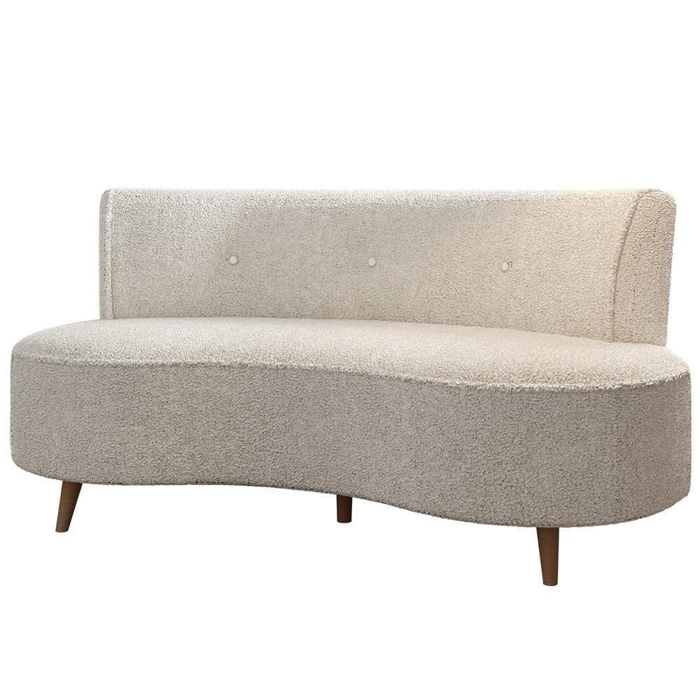 Sofá 2 Lugares Para Sala Living 135cm Pés Palito Korah K04 Boucle Bege - Mpozenato