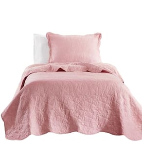 Kit Cobre Leito Colcha Bouti Solteiro Infantil 2 Peças Rosa 100% Poliéster