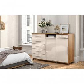 Cômoda Vega 2020 Com 2 Portas E 6 Gavetas Freijo-off White