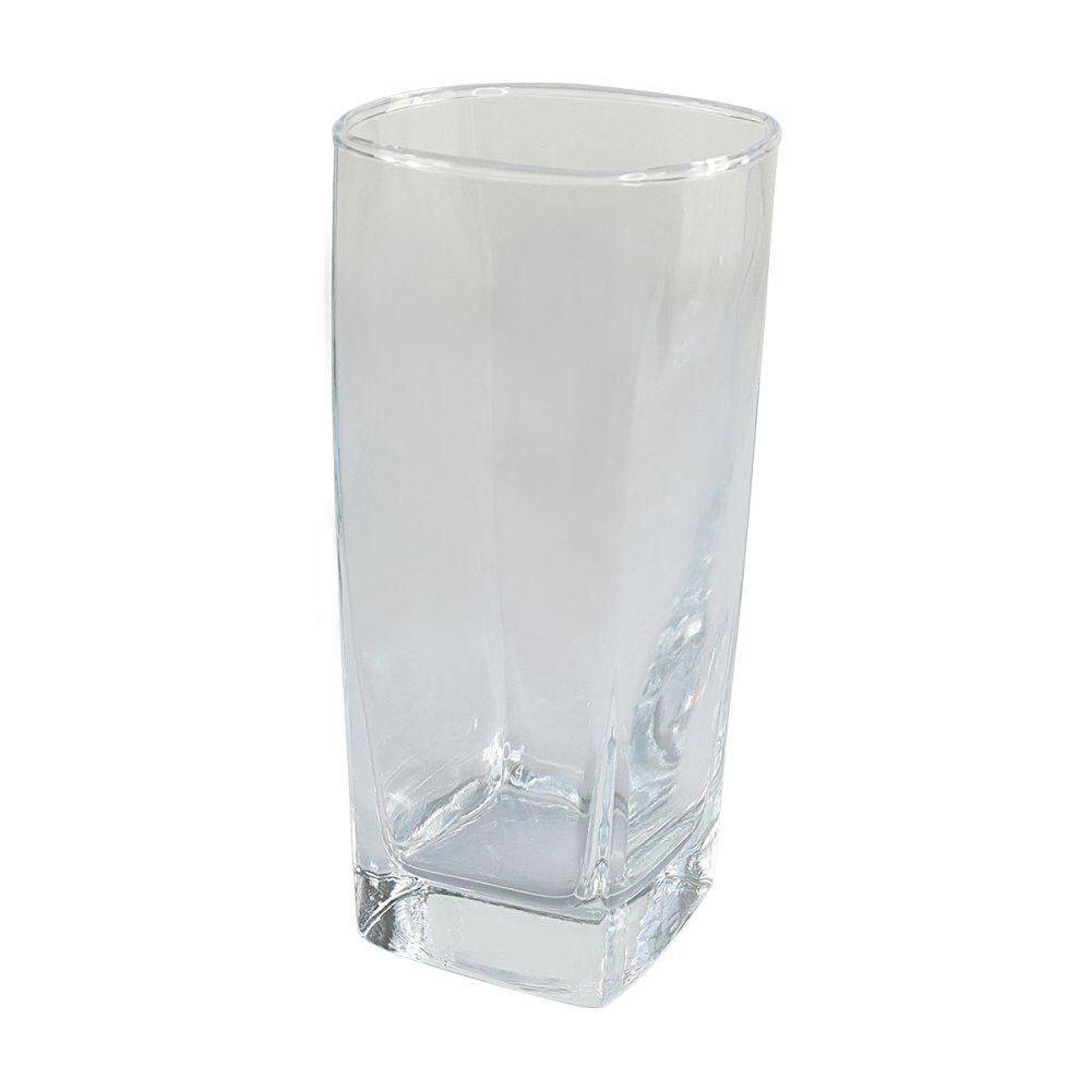 Jogo 6 Copos Vidro Texas 320ml Design Quadrado Elegante