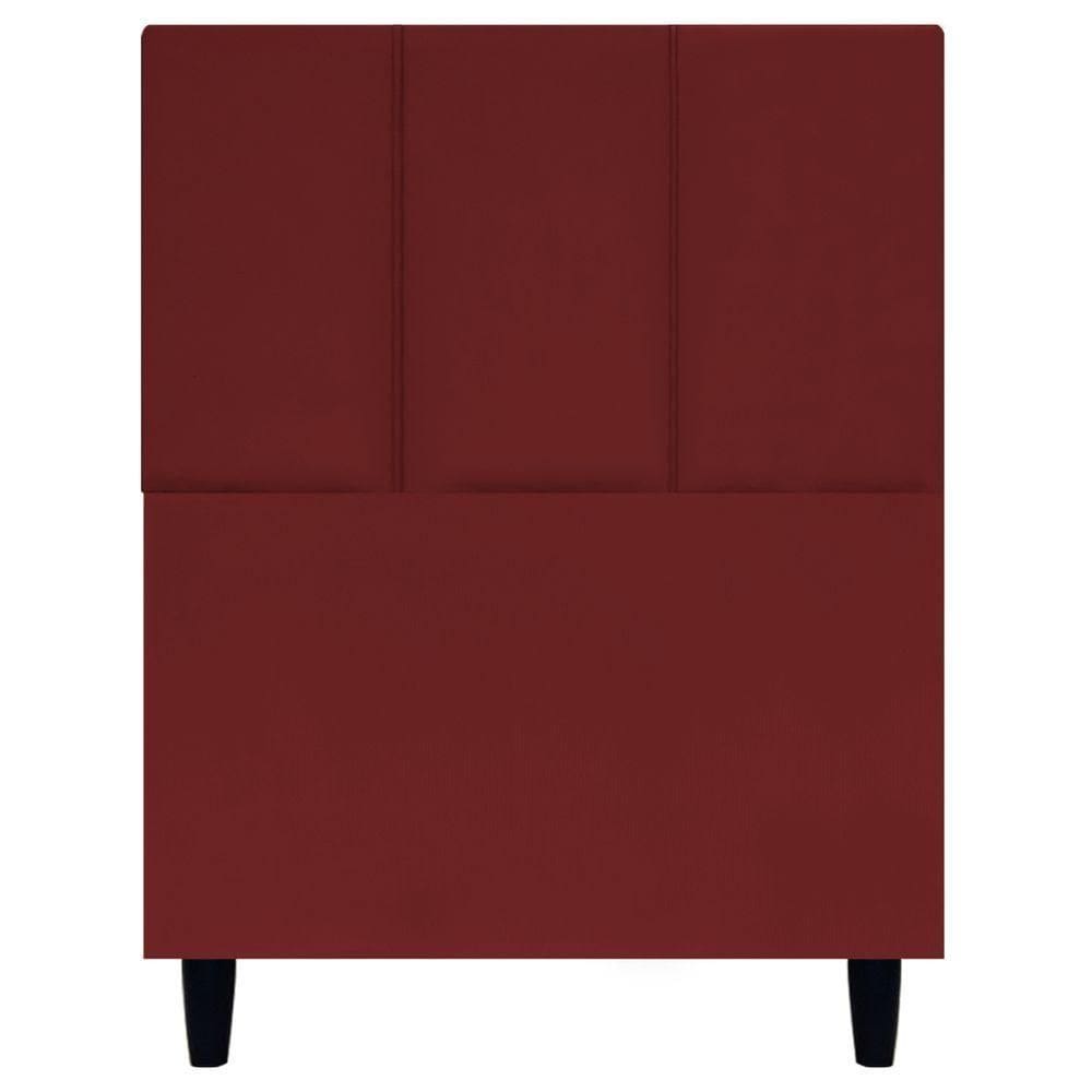 Cabeceira Estofada Para Cama Box Solteiro 90 Cm Classic Suede Vermelho Suede