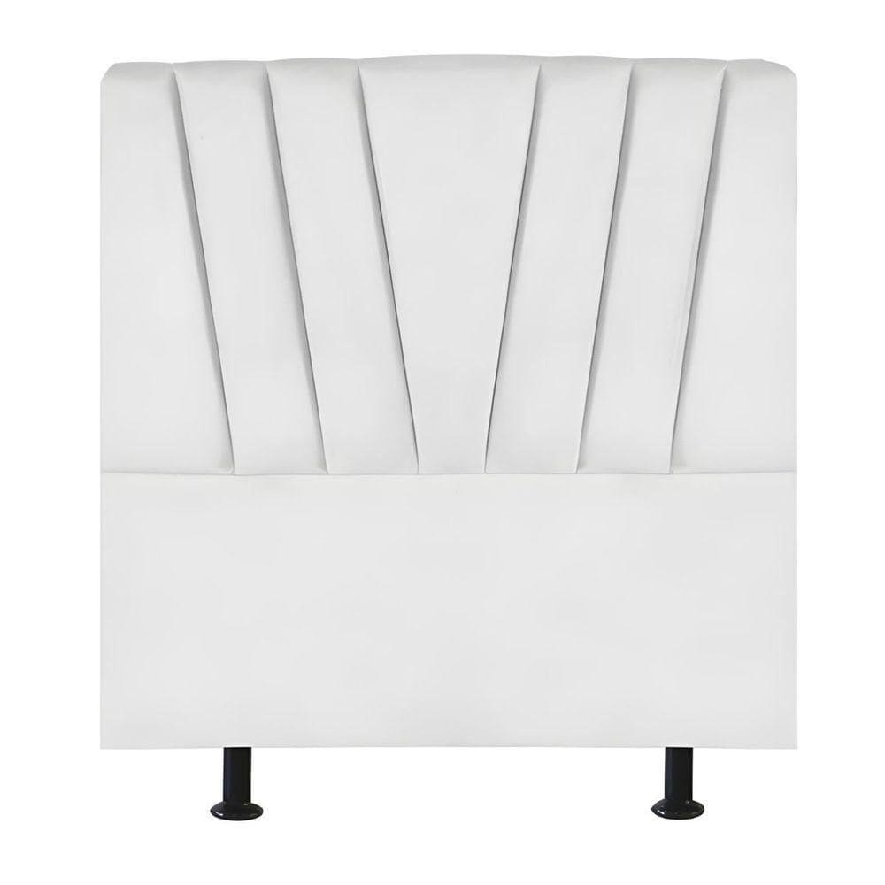 Cabeceira Solteiro Cama Box Estofada 90 Cm Lile Suede branco
