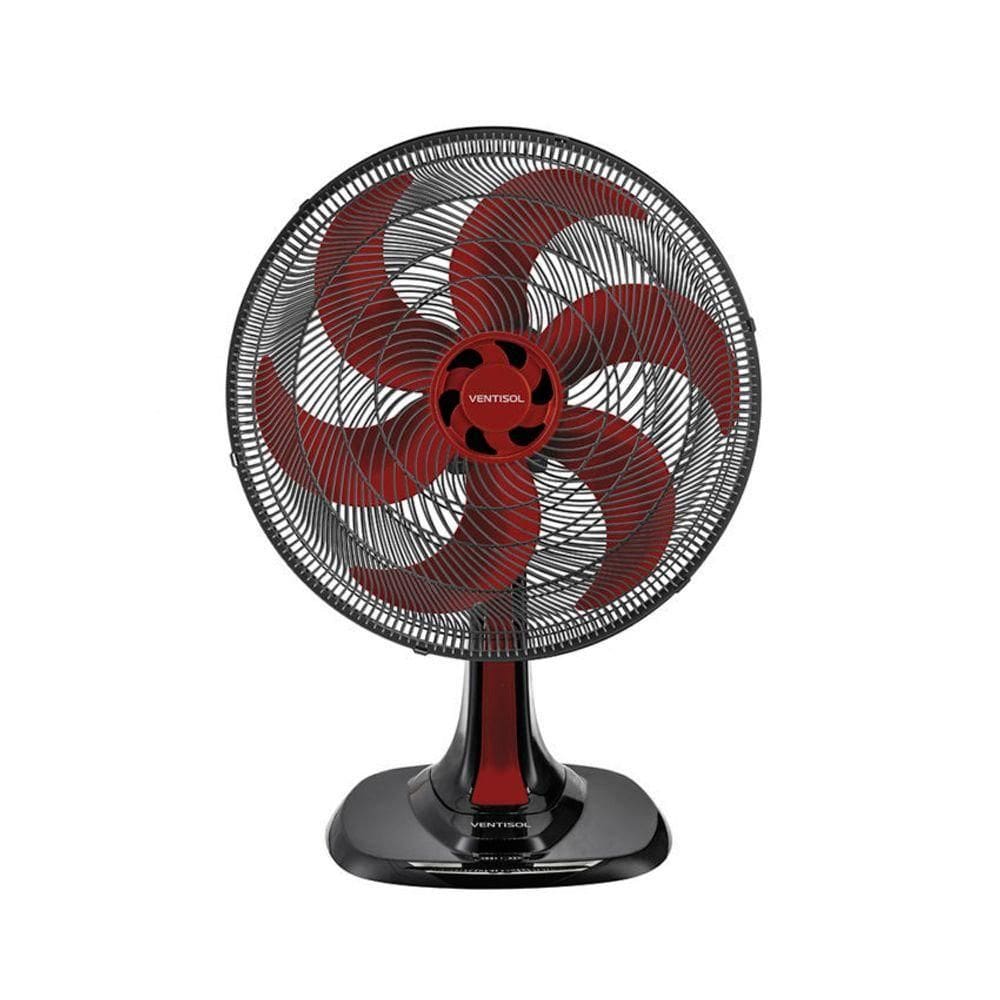 Ventilador Osc Mesa Turbo 6P 40Cm Vermelho 220V Premium Ventisol