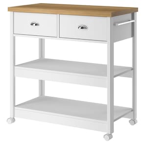 Aparador Carrinho Café 2 Gavetas 85 Cm Ba135 Branco Dtall