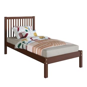 Cama De Solteiro Lucy De Madeira Maciça Com Lastro Walnut