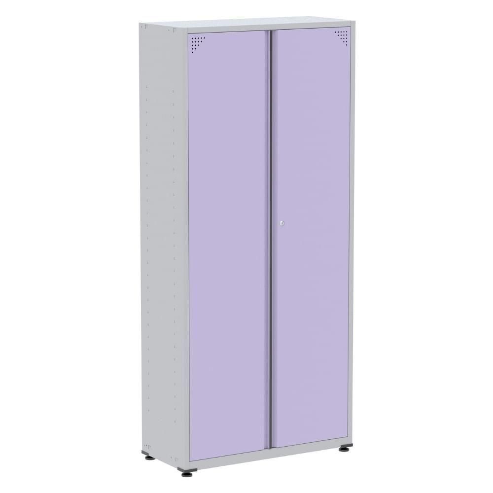 Armário Alto 2 Portas Pandin 80 Cm (largura) Inmetro Estrutura Aço Cinza E Portas Lilás C- Chave