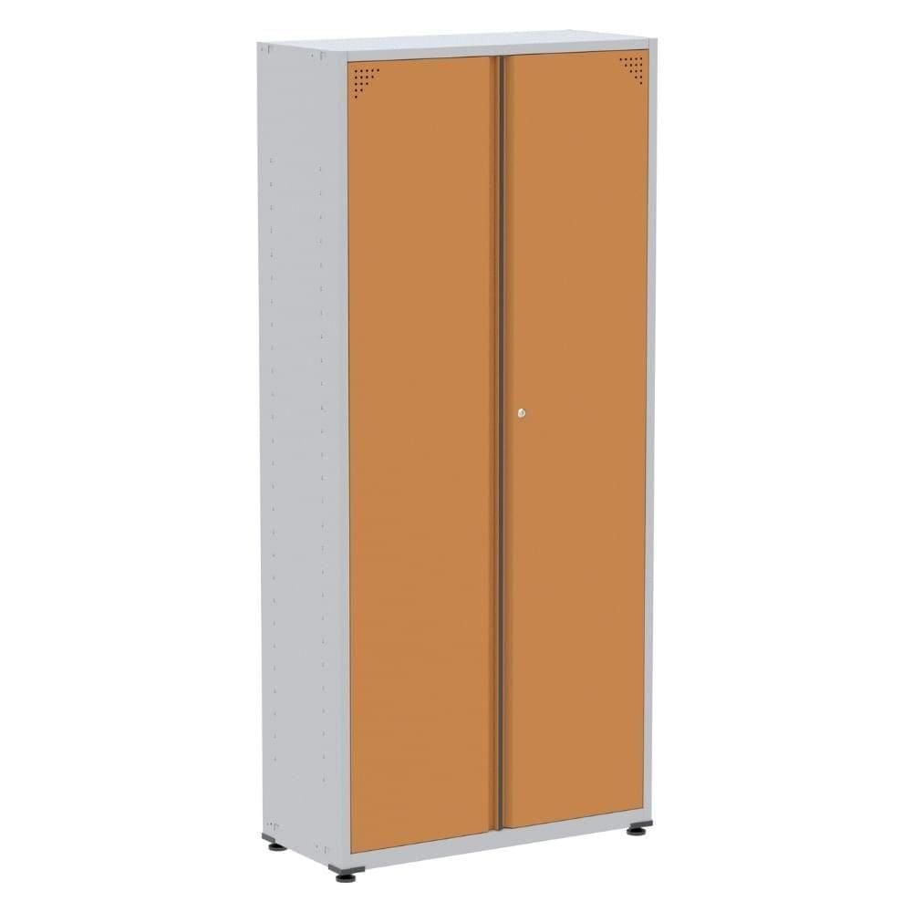 Armário Alto 2 Portas Pandin 80 Cm (largura) Inmetro Estrutura Aço Cinza E Portas Laranjas C- Chave
