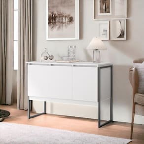 Buffet Design Industrial 3 Portas Turim Branco Preto