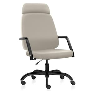 Cadeira De Escritório Giratória Diretor Com Apoio De Cabeça Hub F02 Sintético Areia - Lyam Decor