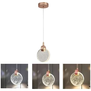 Lustre Luminaria Pendente Lua Cristal Bolhas Iluminaçao Led Casa Quarto Sala Estar Cozinha Decoraçao Moderna