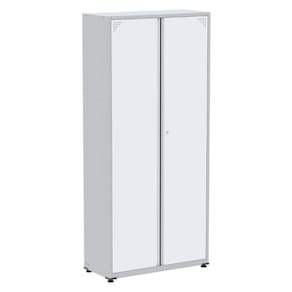 Armário Alto 2 Portas Pandin 80 Cm (largura) Inmetro Estrutura Aço Cinza E Portas Brancas C- Chave