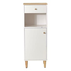 Gabinete Banheiro 1 Porta 1 Gaveta 3 Prateleiras 104x38 Cm Bn07 Branco Dtall