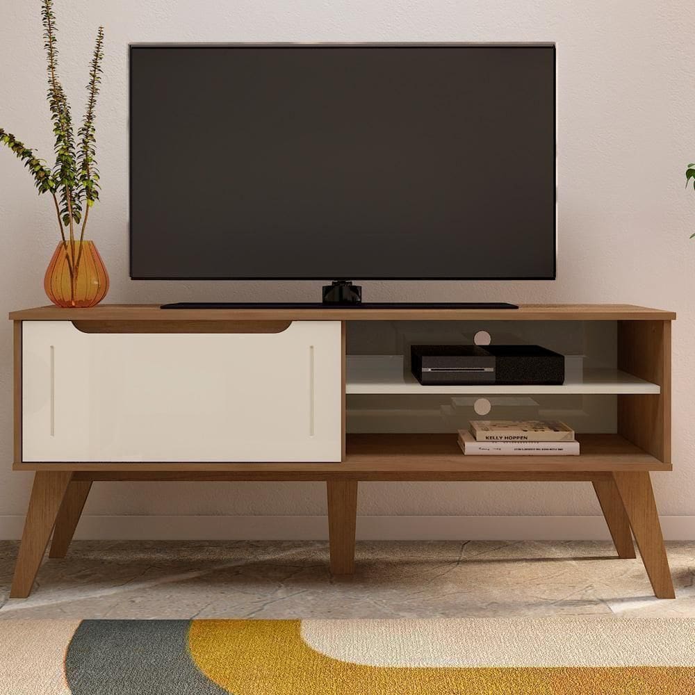 Rack Bancada Para Tv 60 Pol 134 Cm 4710 Cinamomo Off White Arly