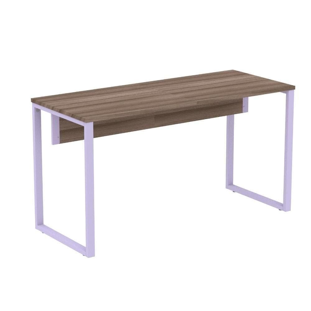 Mesa Escritório P25 Tub Pandin 150 Cm (larg) Tampo Mdp Walnut Pé Aço Tubular Lilás
