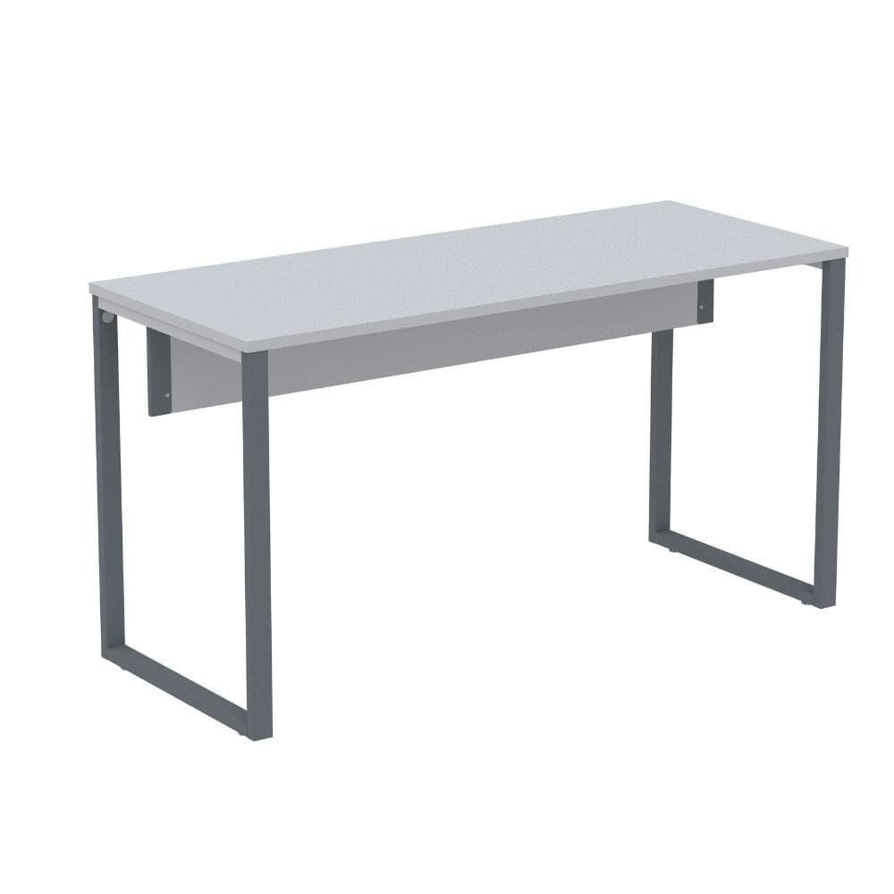 Mesa Escritório P25 Tub Pandin 150 Cm (larg) Tampo Mdp Cinza Pé Aço Tubular Grafito