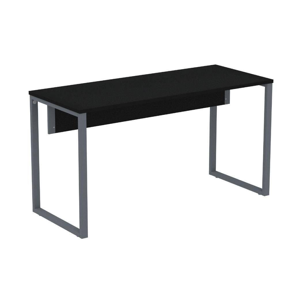 Mesa Escritório P25 Tub Pandin 120 Cm (larg) Tampo Mdp Preto Pé Aço Tubular Grafito