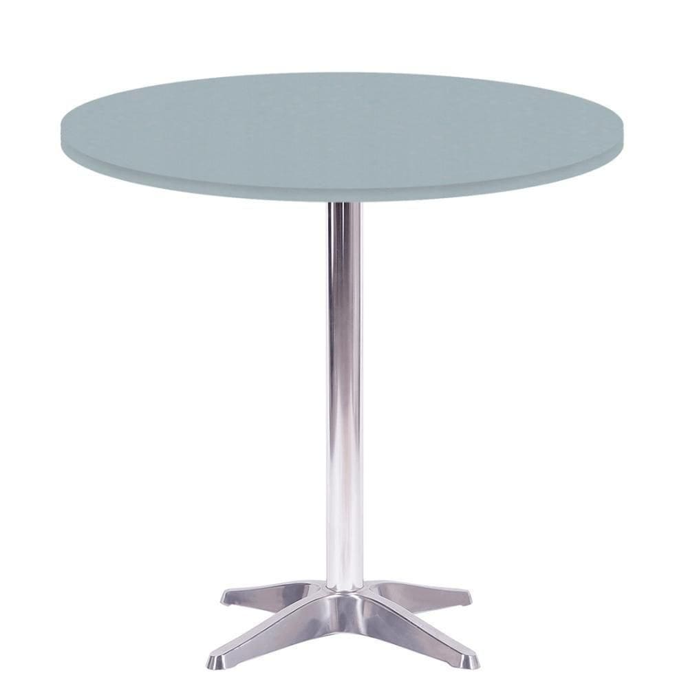 Mesa Delta Em Alumínio 75 Cm (alt) Base Em X Tampo Mdp Redondo 70 Cm (larg) X 2,50 Cm (alt) Cinza