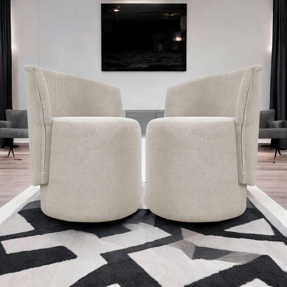 Kit 2 Poltronas Decorativa Aura Premium Bege Buclê