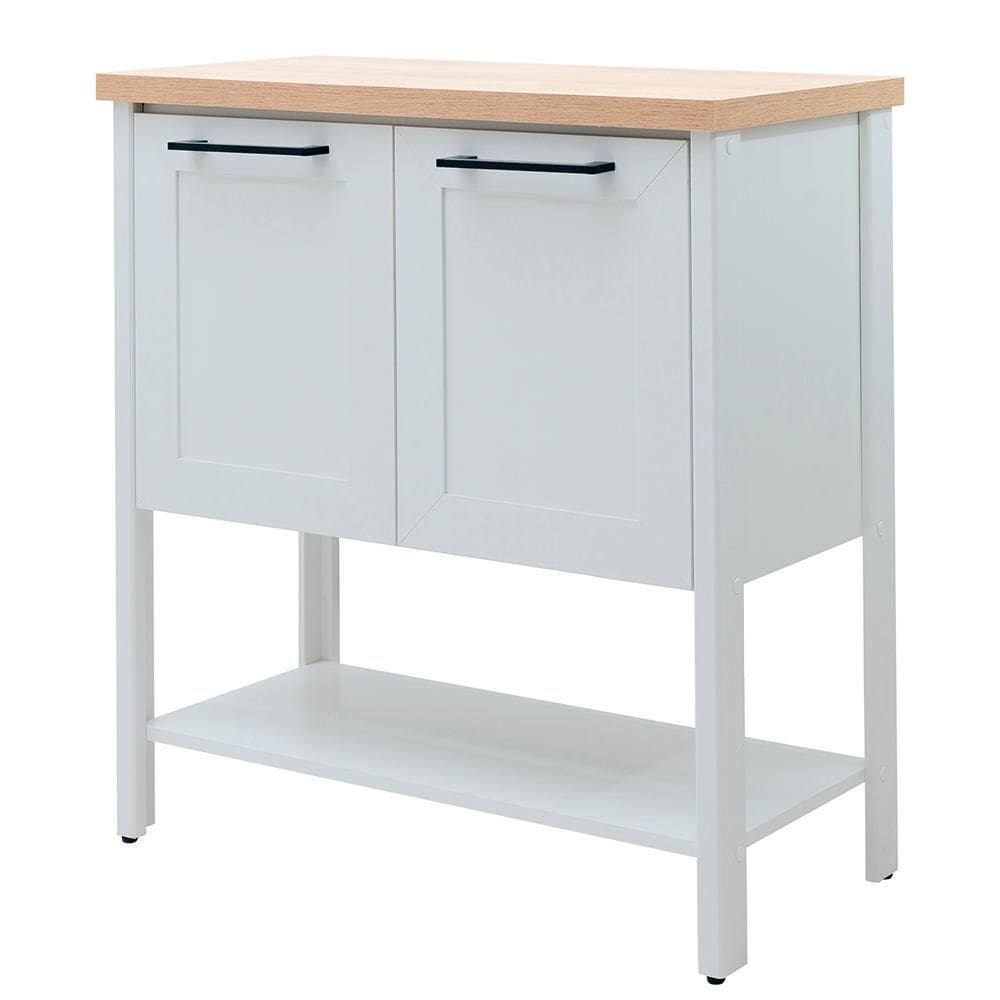 Gabinete Banheiro Com Tampo 2 Portas 79 Cm Bn02 Cinza Dtall