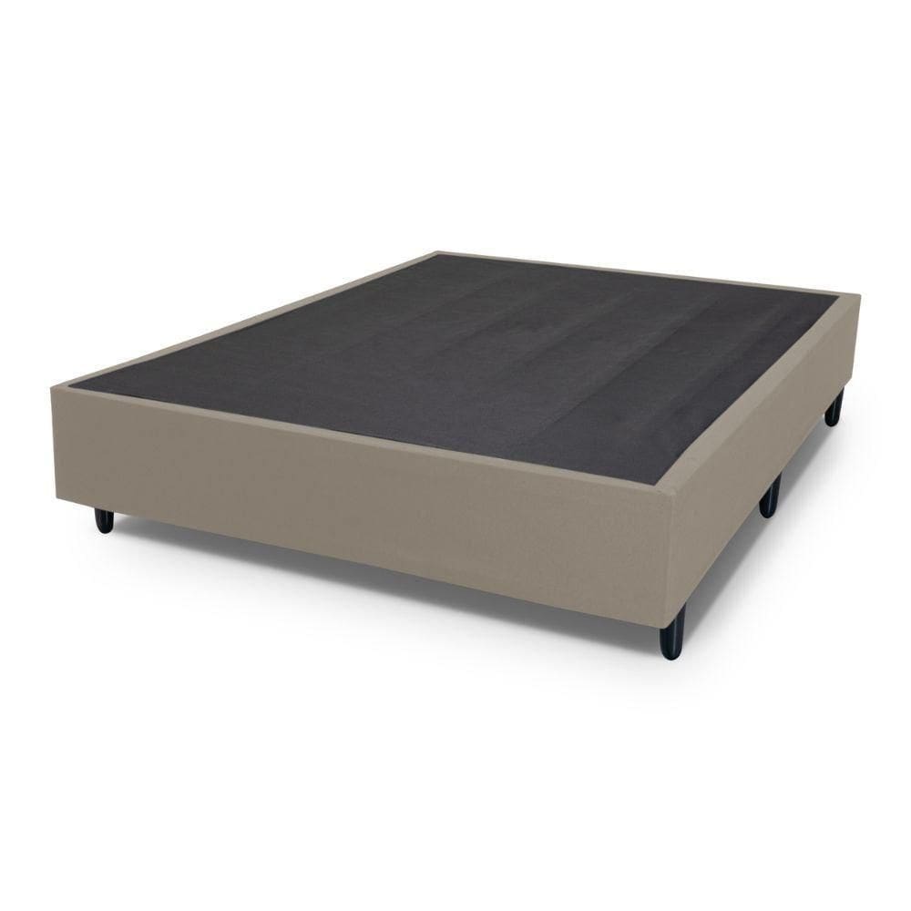 Base Box Casal Prince Sued 1,38x1,87x0,32 Bege