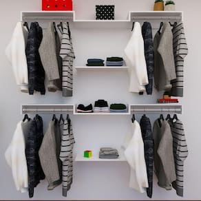 Kit Closet Com Cabideiros E Prateleiras Branco Organização Moderna Para Seu Quarto