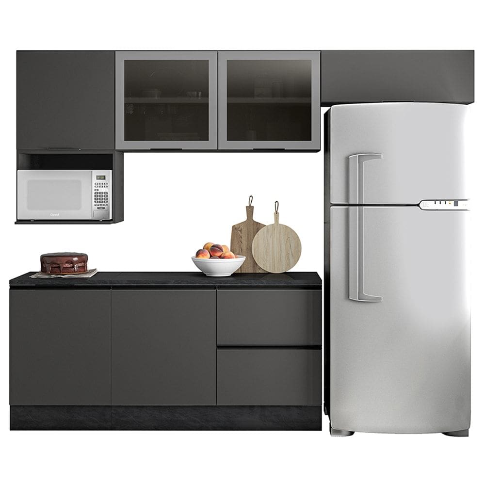 Cozinha Modulada 6 Pecas 258 cm Etti Grafite PLN