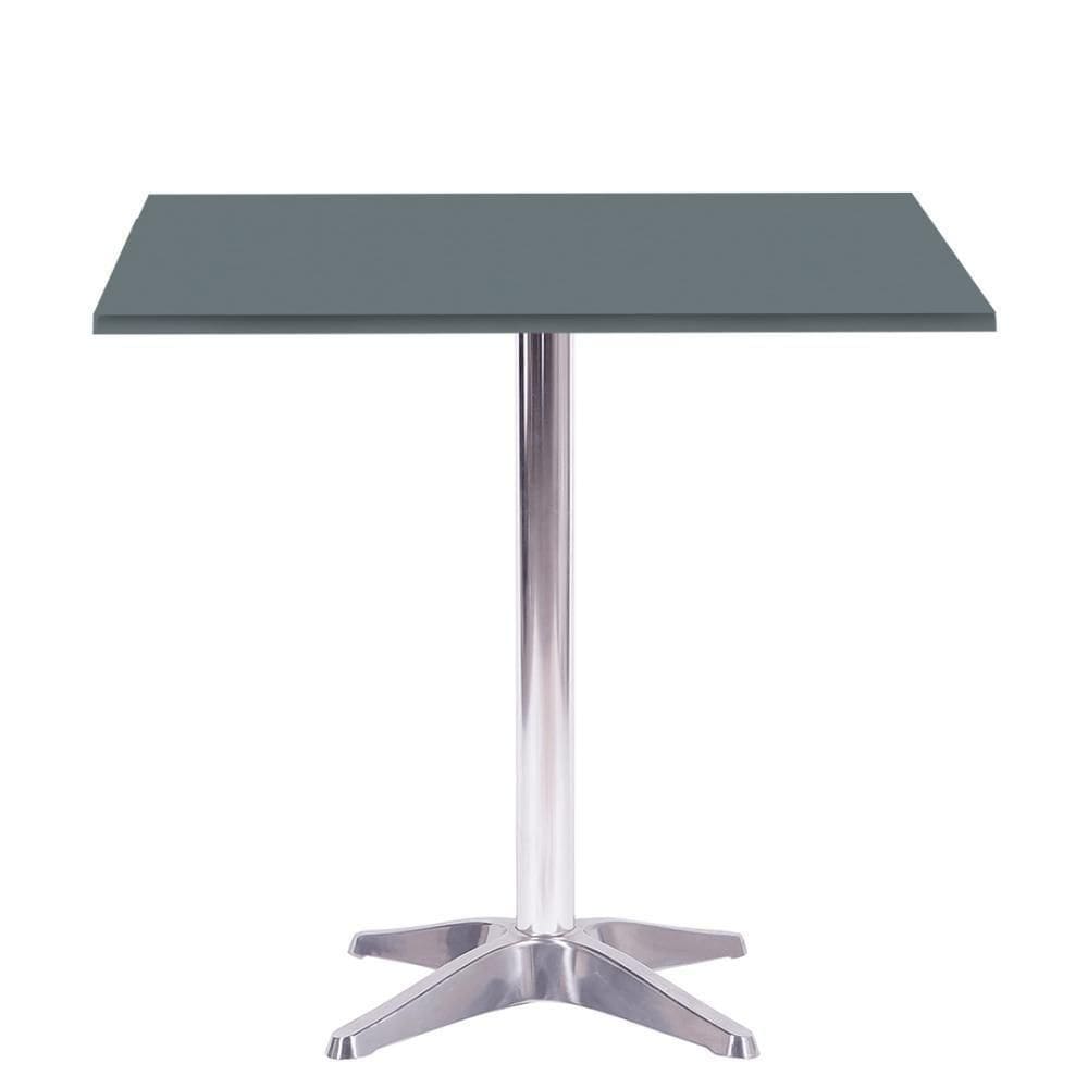 Mesa Delta Em Alumínio 75 Cm (alt) Base Em X Tampo Mdp Quadrado 60 Cm (larg) X 2,50 Cm (alt) Grafito