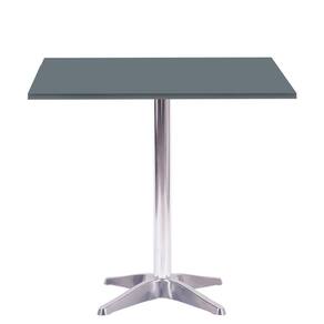 Mesa Delta Em Alumínio 75 Cm (alt) Base Em X Tampo Mdp Quadrado 60 Cm (larg) X 2,50 Cm (alt) Grafito