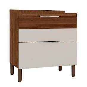 Balcão De Cozinha Com Tampo 80cm Dora Z06 Nogueira/off White - Mpozenato