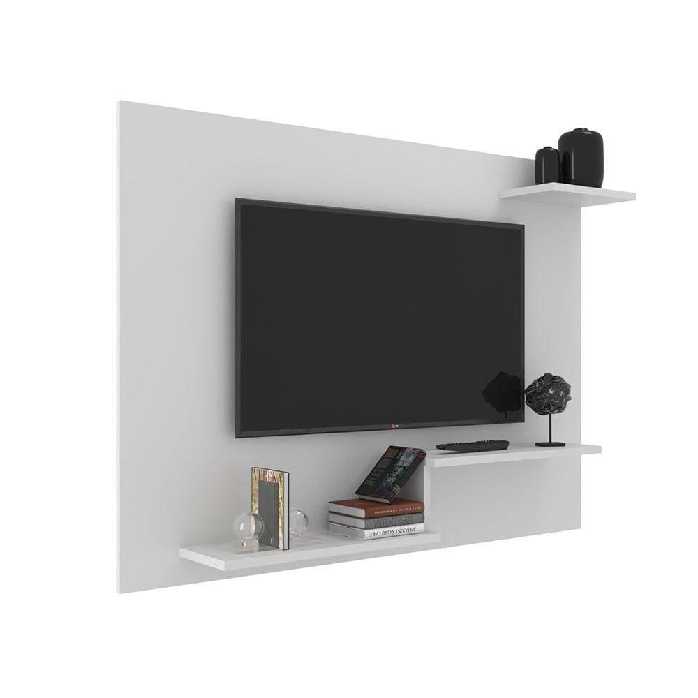 Painel Denver J Carvalho Branco para TV e Decoração de Sala