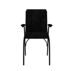 Cadeira Office Com Estofado Secretária Aço Forte Onix Preto