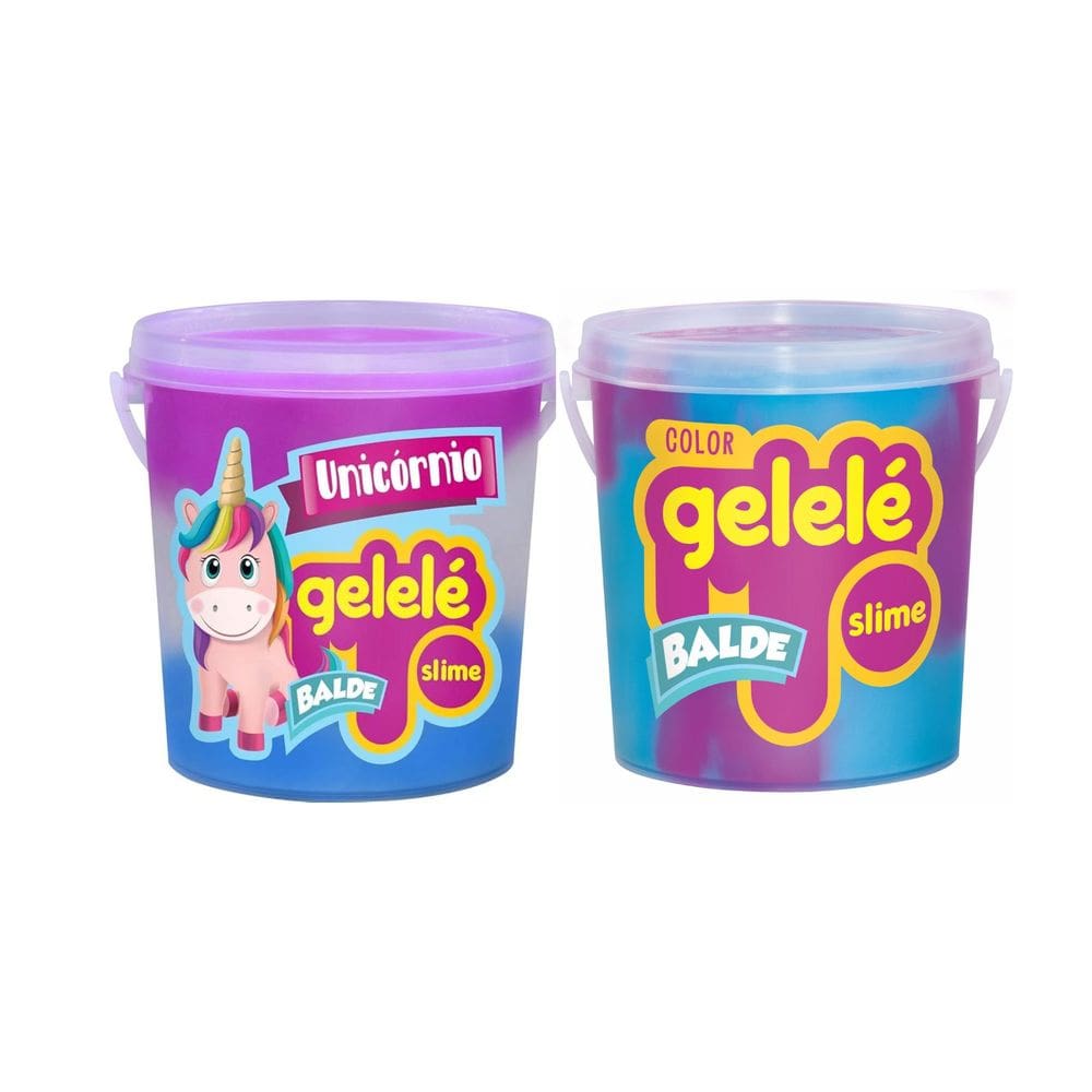 Slime Unicórnio + Color Conjunto Com 2 Baldes 457g Cada